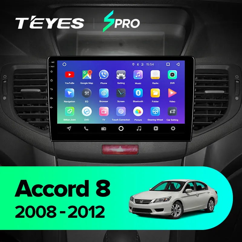 TEYES SPRO Штатная магнитола для Хонда Аккорд 8 Honda Accord 8 2008 2009 2010 2011 2012 Android 8.1, до 8-ЯДЕР, до 4+ 64ГБ 32EQ+ DSP 2DIN автомагнитола 2 DIN DVD GPS мультимедиа автомобиля головное устройство