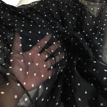 Органза шелковая ткань в горошек тюль ткань для платья пачки посмотрите на Дешевое 50*135 см/шт S84