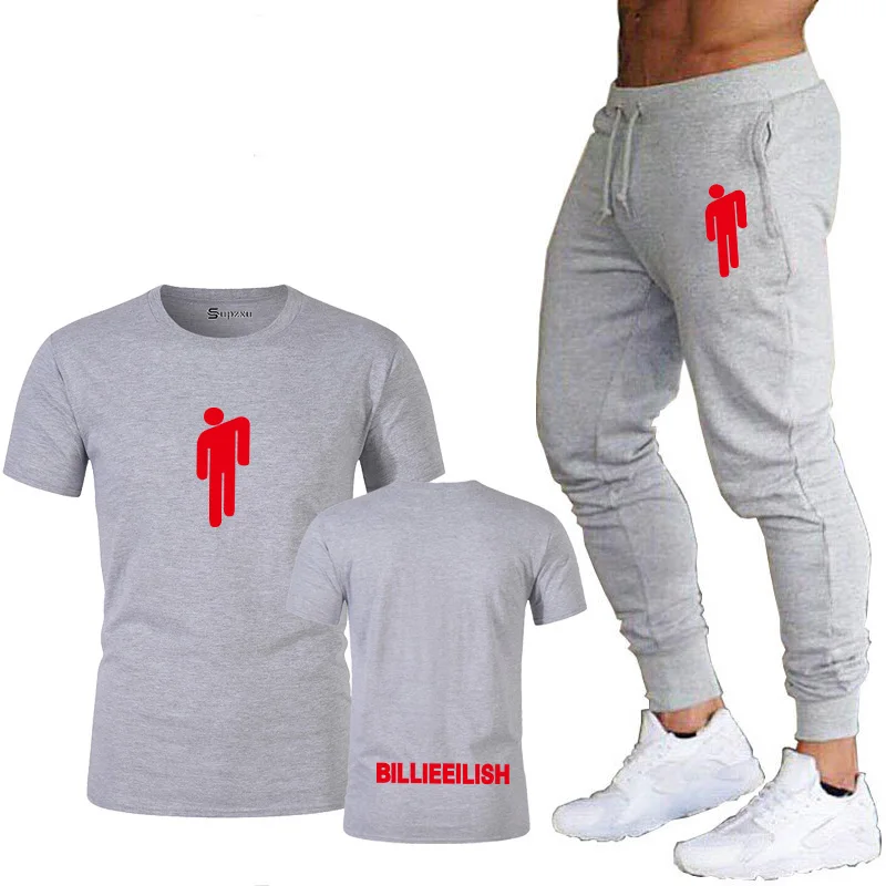 Футболка из хлопка, топ, XS-2XLBillie, с надписью Eilish, для дома, Мужская футболка, штаны,, новая летняя футболка, спортивный комплект