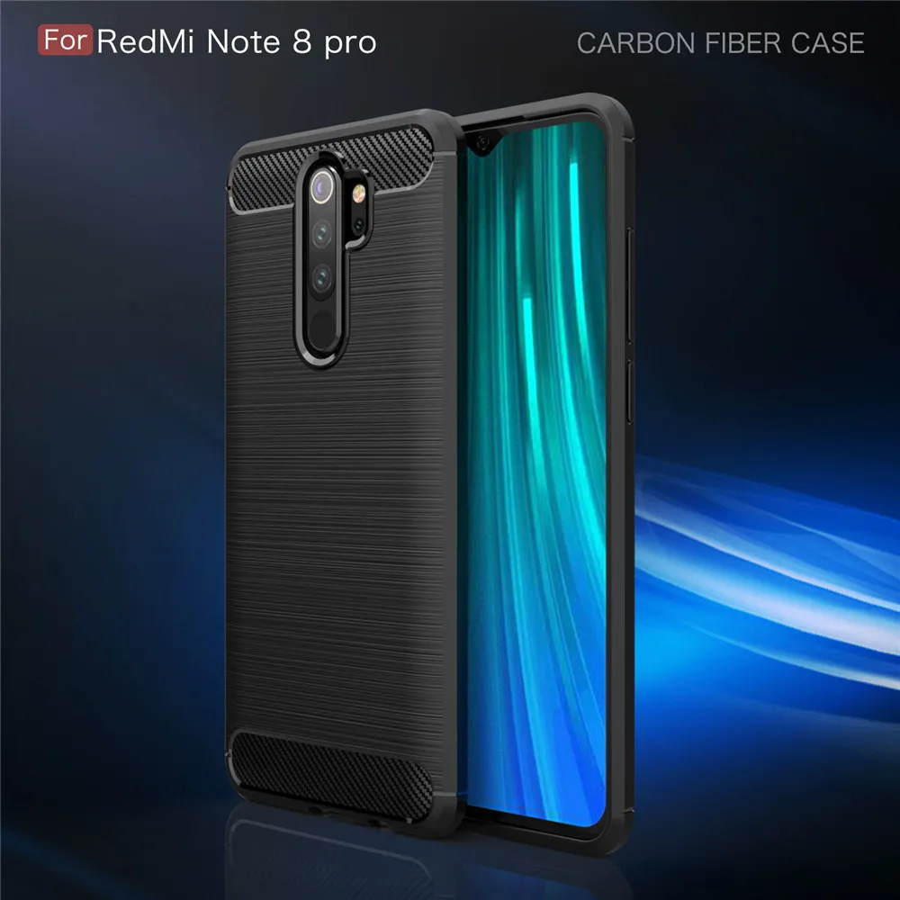 Чехол для мобильного телефона Xiaomi note8 pro, защитный чехол, матовый чехол из углеродного волокна, мягкий силиконовый чехол с защитой от падения