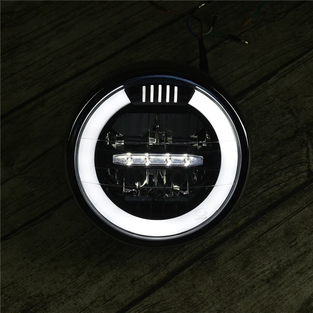 Motorcycle LED Headlight Assembly Halo Ring DRL Motorbike Light for Honda Shadow VT600 CB600