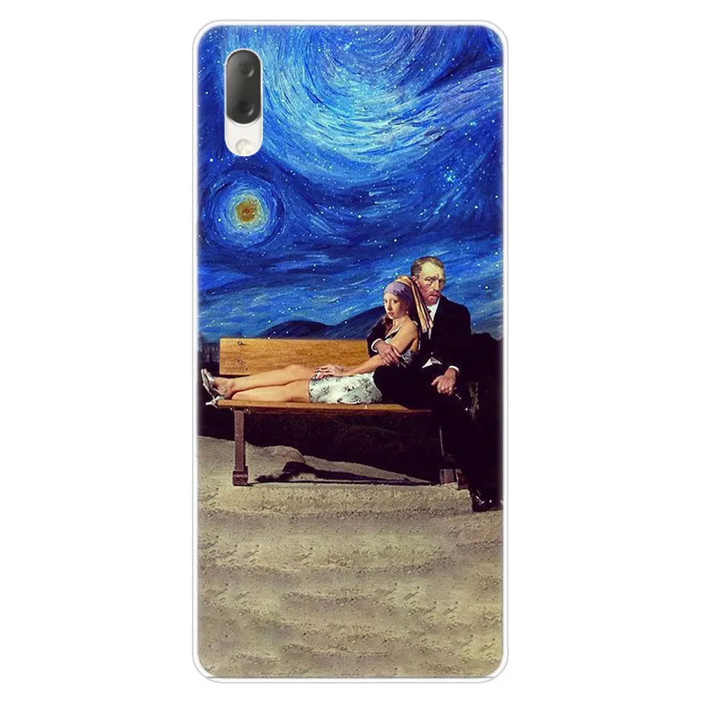 003 Забавный Мона Лиза "Ван Гог", "Жесткий Чехол для Sony Xperia L1 L2 L3 X XA XA1 XA2 XA3 ультра 10 плюс E5 XZ XZ1 XZ2 компактный XZ3 XZ5 2 20 - Цвет: 003