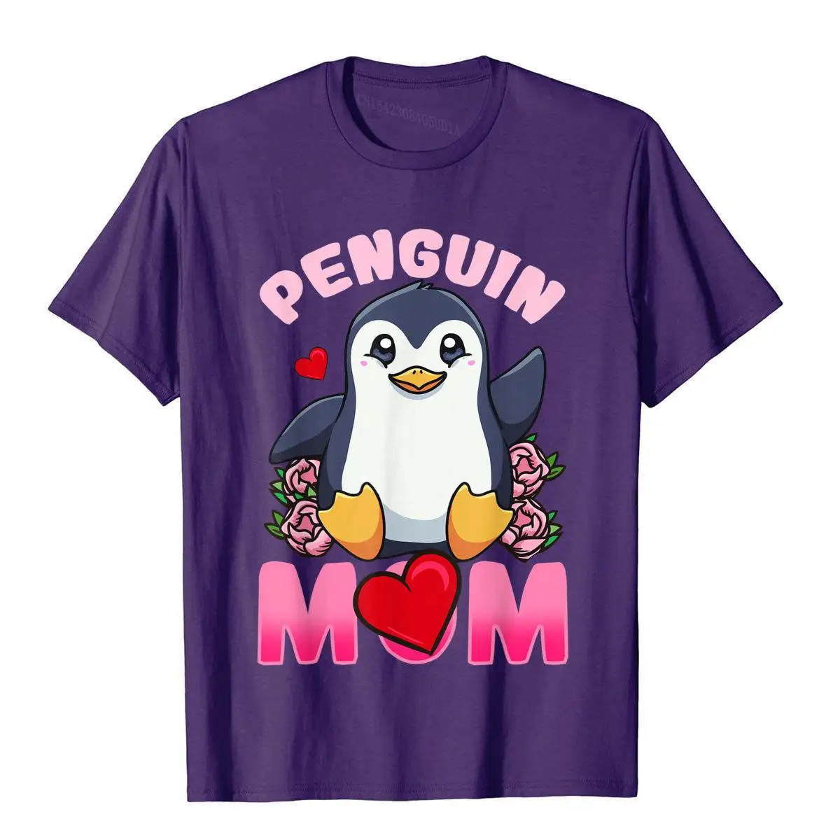 Penguin Mom Penguins Funny Gift T-Shirt__B9067purple