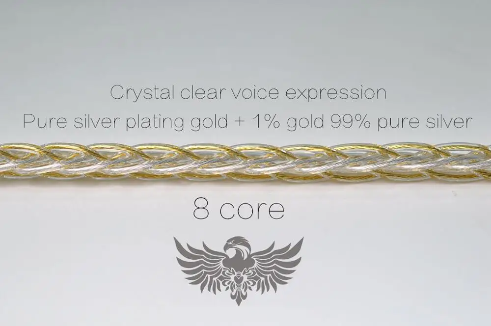 8 core 3.5MM 0.78MM 1% золото+ 99% чистое серебро+ чистое серебро гальваническое золото, кабель обновления гарнитуры MMCX 0,78 мм 2PIN - Цвет: 8 core 3.5MM 0.78MM
