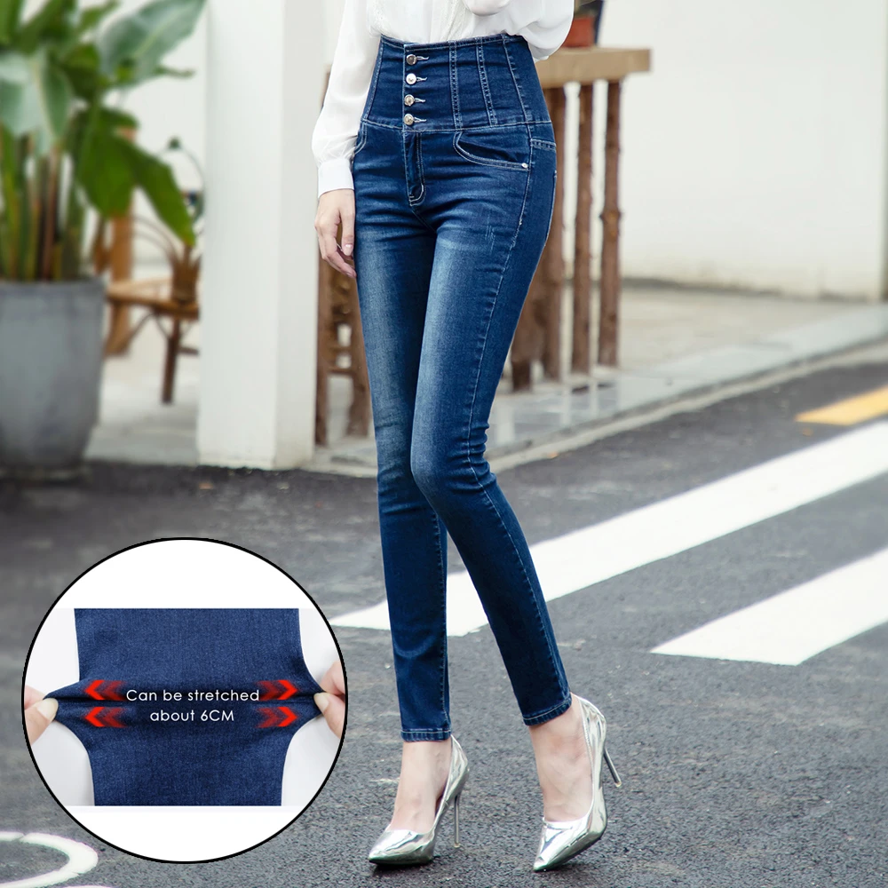 ジーンズの女性ハイウエスト女性大プラスサイズスキニーパンツジーンズパンツ女性女性ママタイト弾性ストレッチジーンズハイウエスト ジーンズ Aliexpress