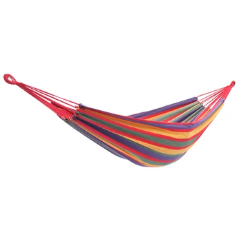 

【US Warehouse】200*150cm Portable Polyester & Cotton Hammock Four Red，Outdoor furniture US Dropshipping