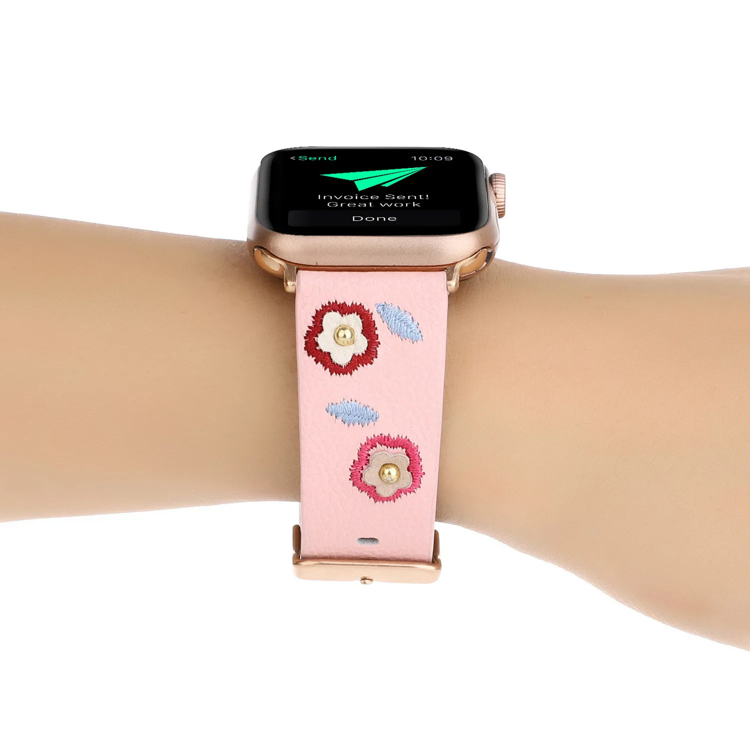 Ремешок pple для ppleWatch 5 4 3 2 1 для iwatch5 с вышивкой модный кожаный ремешок pple для смарт-ремешка 44 мм 42 мм 40 мм 38 мм