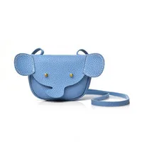 Blue Милый животный узор Кошелек для монет Детский слон форма кожа сумки для монет кредитный держатель для карт ключ Деньги сумки Детский кошелек для монет - Цвет: Blue