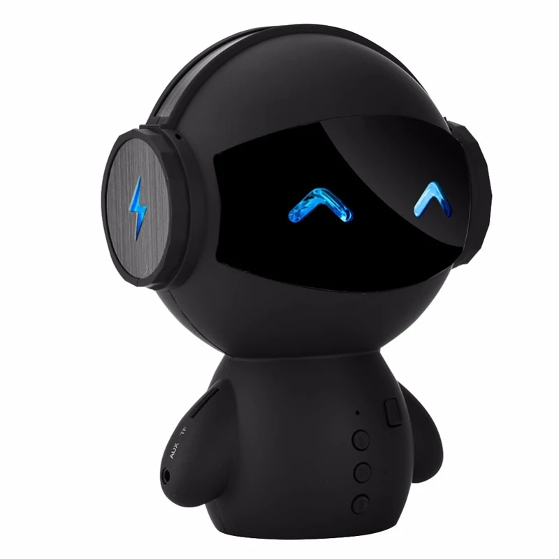 Portable Wireless Bluetooth Speaker Stereo Robot Speaker Noise Cancelling Hands-Free Call Robot Speaker - Цвет: black
