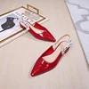 2022 New Fashion Patent Point Toe Summer Sandals Women Knitted Slingback Low Heel Shoes Butterfly Ribbon Bow Spring Autumn Pumps ► Photo 2/6