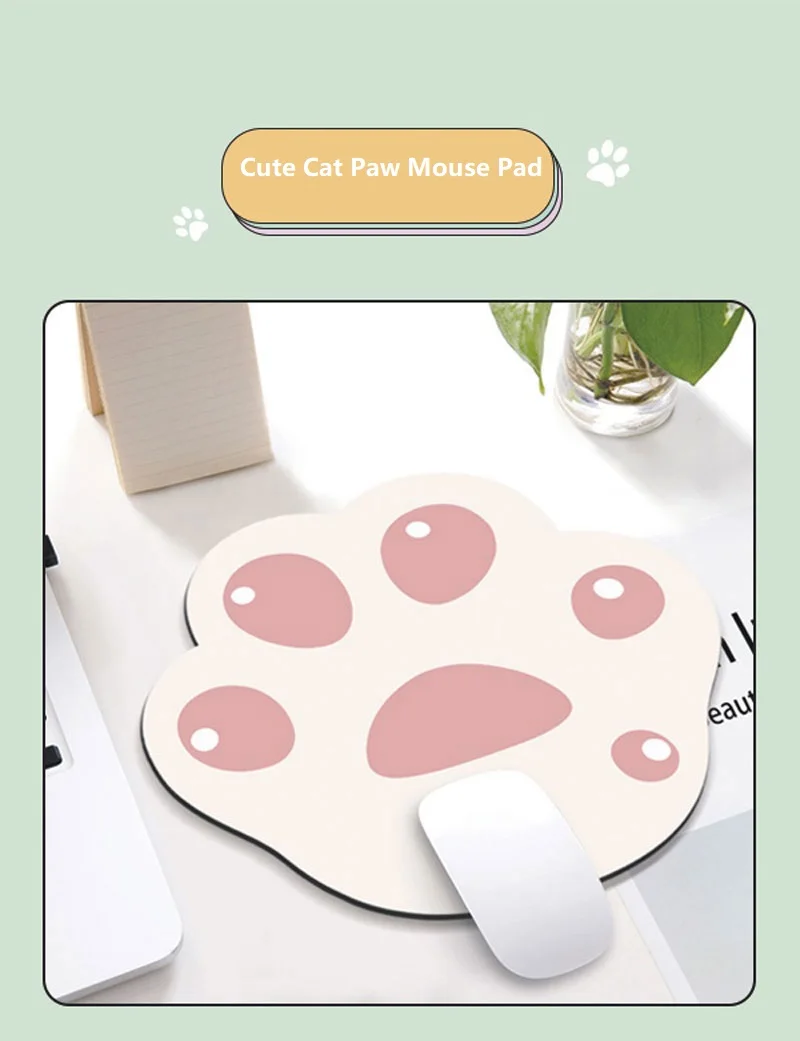 Rubber Mouse Pad Cute Cat Paw Pattern Anti-Slip Mice Comfortable Mat for Laptop PC Computer Pad Game Mousepad