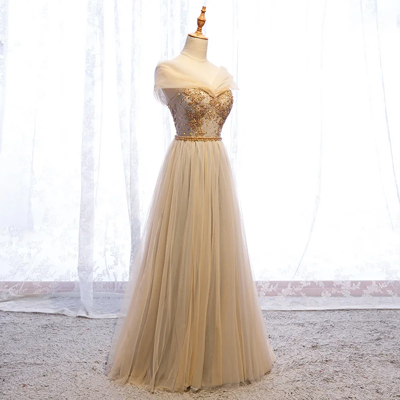 Милое вечернее платье Robe De Soiree Тюль с аппликацией расшитые блестками и бисером вечерние платья длинное платье vestido de festa