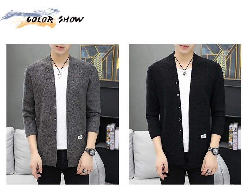 Мужской тонкий свитер куртка мужской плотый Вязаный Кардиган Slim Fit уличная одежда Повседневный мягкий и удобный вязаный свитер M-3XL