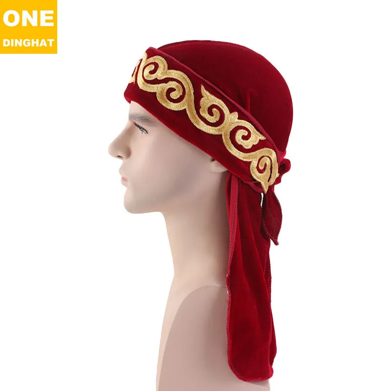 4 США Herren длинный хвост бархатная Бандана тюрбан hute Doo Durag головные уборы пиратские колпачки обертывания - Цвет: 4