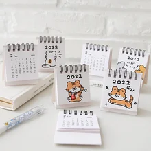 

2022 Cute Cartoon Mini Tiger Desk Calendar Daily Scheduler Planner Portable Yearly Agenda Organizer School Office Supplies
