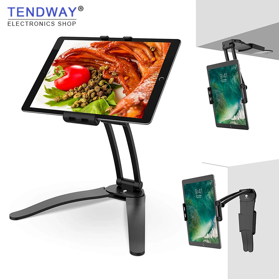 Универсальная подставка для планшета, держатель для iPad 7,9 9,7 10,2 11 дюймов, металлический Настольный держатель для телефона, планшета для Xiaomi, samsung, huawei, iPhone - Цвет: Black