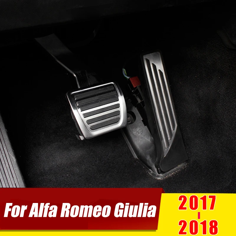 Для Alfa Romeo Giulia AT автомобильный акселератор из нержавеющей стали, подставка для ног, педали тормоза, нескользящий чехол, колодки, аксессуары