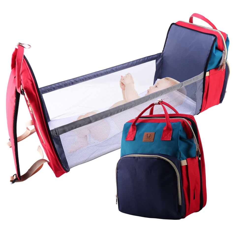 Portable Diaper Bag Mommy Backpack Bag Multifunctional Baby Folding Travel Large Bed Bags Maternity Nursing Handbag Stroller Bag|Diaper Bags| - AliExpress