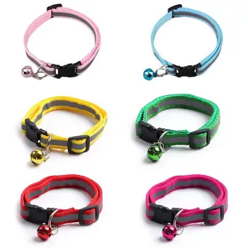 

Reflective Charm and Bell Cat Collar Safety Elastic Adjustable with Soft Velvet Material New Colors Pet Product Small Dog Collar
