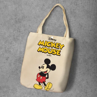 Плюшевый Рюкзак disney, Мультяшные сумки, дамская сумка для покупок, Холщовая Сумка с Микки Маусом и Минни, сумка на плечо, сумки-тоут, розовая сумка с Микки Маусом - Цвет: C