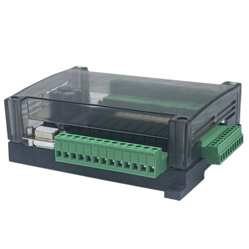 DC24V FX1N FX2N FX3U-24MT PLC Industrial Control Board 6AD 2DA 14 Input 10 Transistor Output RS485 RTC Communications with Shell