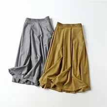 SZMALL Мода Новинка Корея женские длинные юбки поп Высокая талия юбка женская уличная низ женские юбки