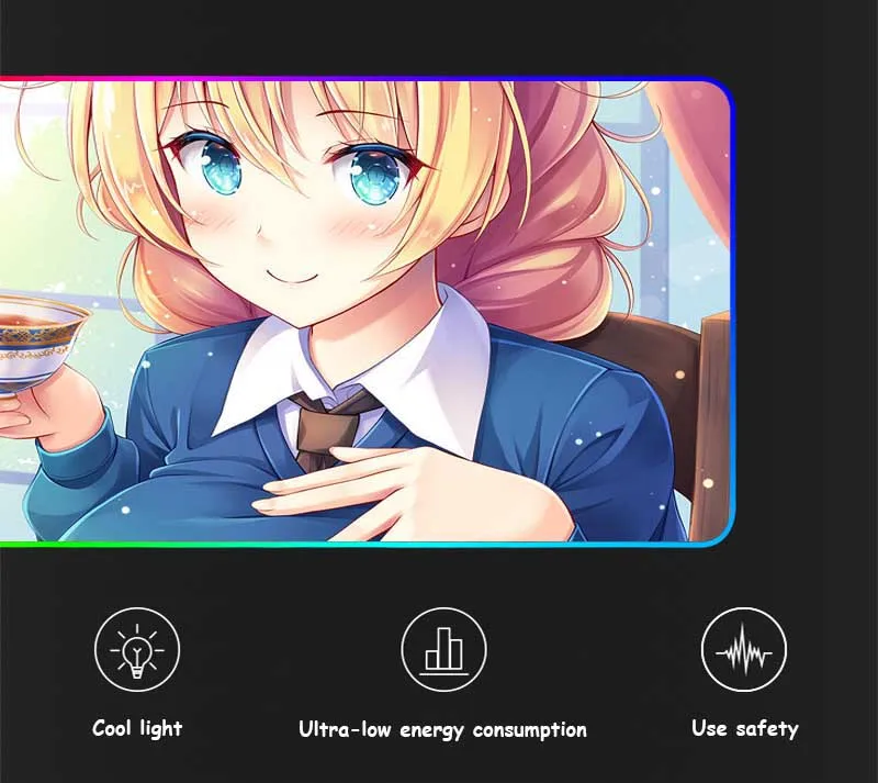 XGZ Аниме Кофе Мода милая девушка пользовательский большой RGB коврик для мыши черный замок края компьютерный стол коврик резиновый нескользящий 900x400/800x300