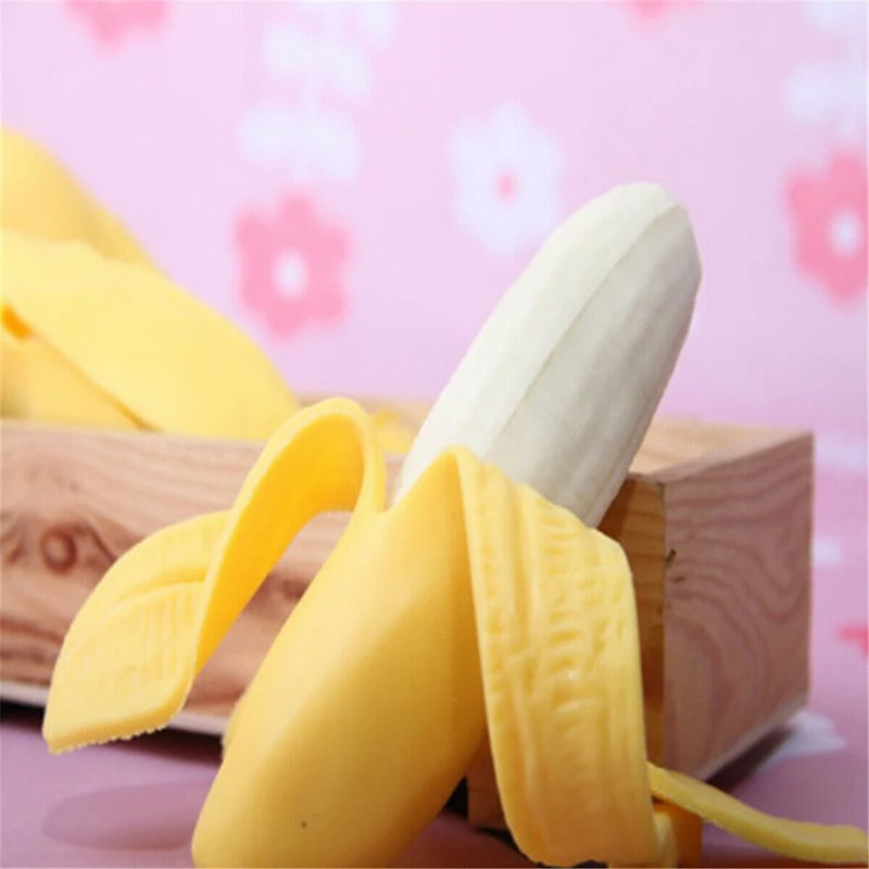 

Novelty Silicone Banana Squeeze Toys Children/Adult Stress Reliever Joke Toys Simulation Banana Toys Christmas Gifts