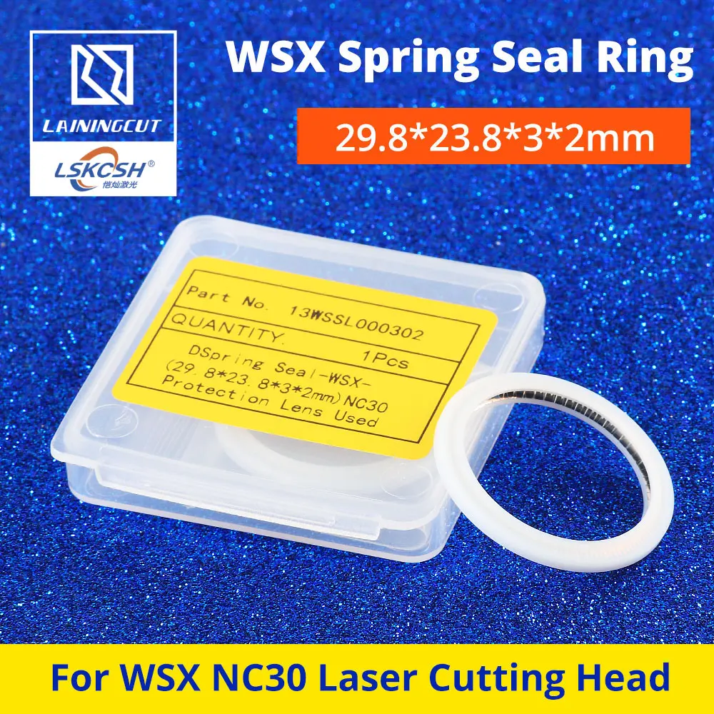 LSKCSH WSX пружинное лазерное уплотнительное кольцо 29,8*23,8*3*2 мм защитные окна 30*5 мм пружинное уплотнение для WSX NC30 волоконная Лазерная режущая головка