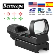 Mira telescópica de 20mm para rifle, óptica de caza, reflejo holográfico de punto rojo, mira Táctica de 4 retículas, mira de colimador