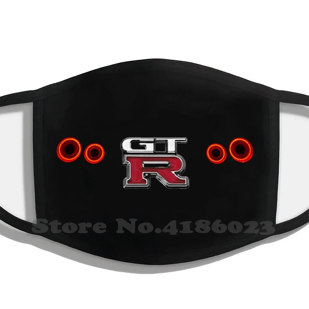 Nissan Gt-R логотип и задние фонари для мужчин женщин моющиеся черные маски Gt R модный