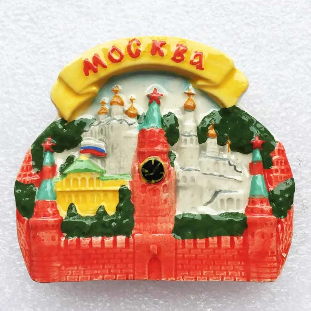 

BABELEMI Russia Moscow Refrigerator Magnet 3D Ceramic Fridge Magnet Sticker Red Square Kremlin Travel Souvenir Gifts Decoration