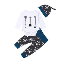 Осенняя одежда для новорожденных мальчиков из 3 предметов топы с длинными рукавами, брючный комбинезон, шляпа, Одежда для новорожденных мальчиков, комплект хлопковой спортивной одежды