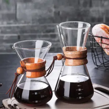 

Pour Over Coffee Maker Borosilicate Glass Coffee Pot Coffee Dripper Brewer Coffee Paperless Filter For Home Kitchen