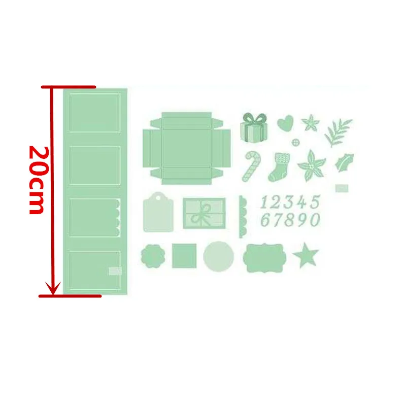 Всплывающее стекло+ 0-9 цифр+ Рождественское украшение металлические Вырубные штампы сюрприз всплывающая рамка+ декоративные вырубки для изготовления открыток DIY