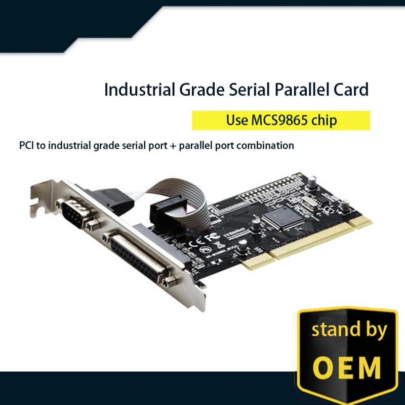 

Use MCS9865 chipset PCI to RS232 serial port COM and parallel port DB25 printer interface expansion card