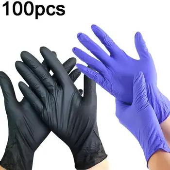 

100Pcs Black Disposable Gloves Universal Latex Gloves For Dishwashing/Kitchen/Medical /Work/Rubber/Garden Home Cleaning