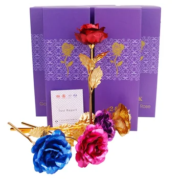 

Valentines Day Gift 24K Artificial Rose Flower Birthday Gifts for Mom and home Decoration Birthday Party Wedding Decoration Gift