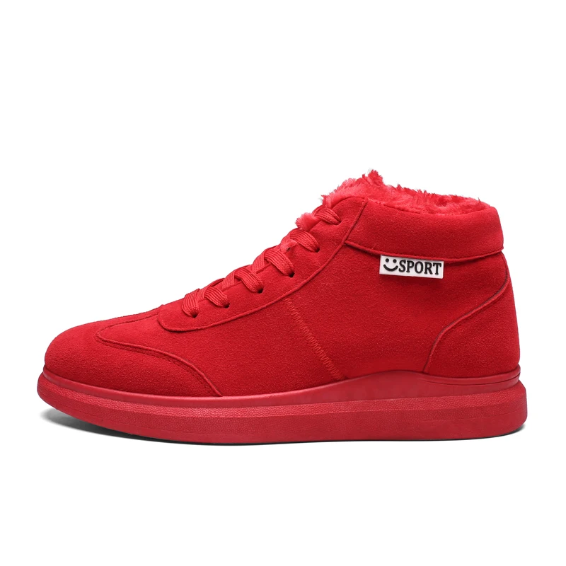 Модные мужские ботинки; Мужская зимняя обувь; повседневная обувь; Zapatos De Hombre; мужские высокие кроссовки; Мужские Теплые ботильоны; высококачественные мужские кроссовки - Цвет: Красный