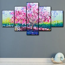 Canvas Art Oil Painting Blossom Landscape Flowers Tree  Art Poster Picture Wall Decor Modern Home Decoration For Living room