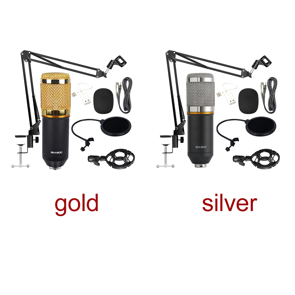 Loud Vocal Stand Suspension Studio KTV Karaoke Sound Recording Wired Boom Microphone Set Condenser Computer Accessories
