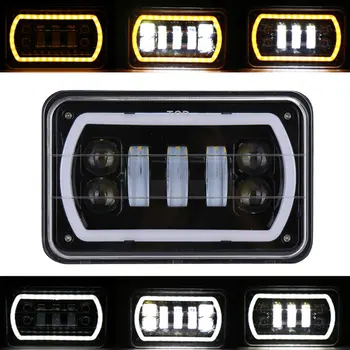 

Truck Universal Anti Flicker Modification Car Head Lights Rectangle Aluminum Alloy Square LED 4x6inch Waterproof Sealed Beam