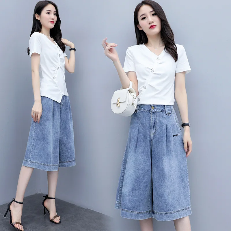 

2019 Summer Fashion Comfortable Set/Suit Skirt Short Sleeve Cool Elegant Elegant