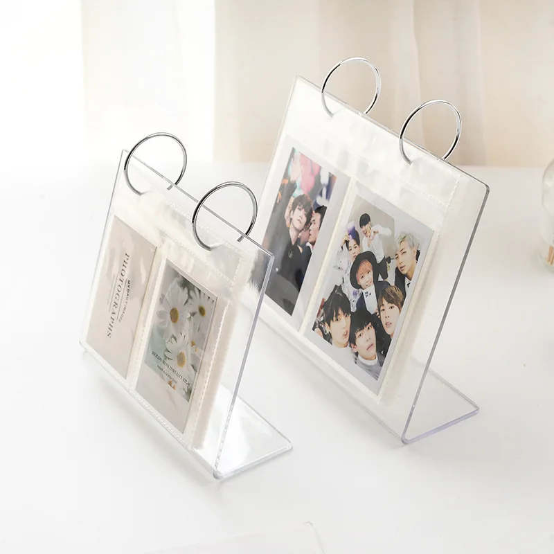 SHARKBANG Acrylic 3"/4"/5"/6" Postcards Collection Book Mini Kpop Photos Organizer-Desktop Standing Photo Cards Book Holder