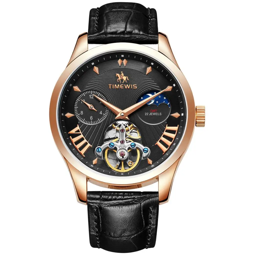Бренд класса люкс наручные часы Мужские автоматические механические Tourbillon полые мужские часы модные популярные деловые высококачественные мужские часы - Цвет: 89-6
