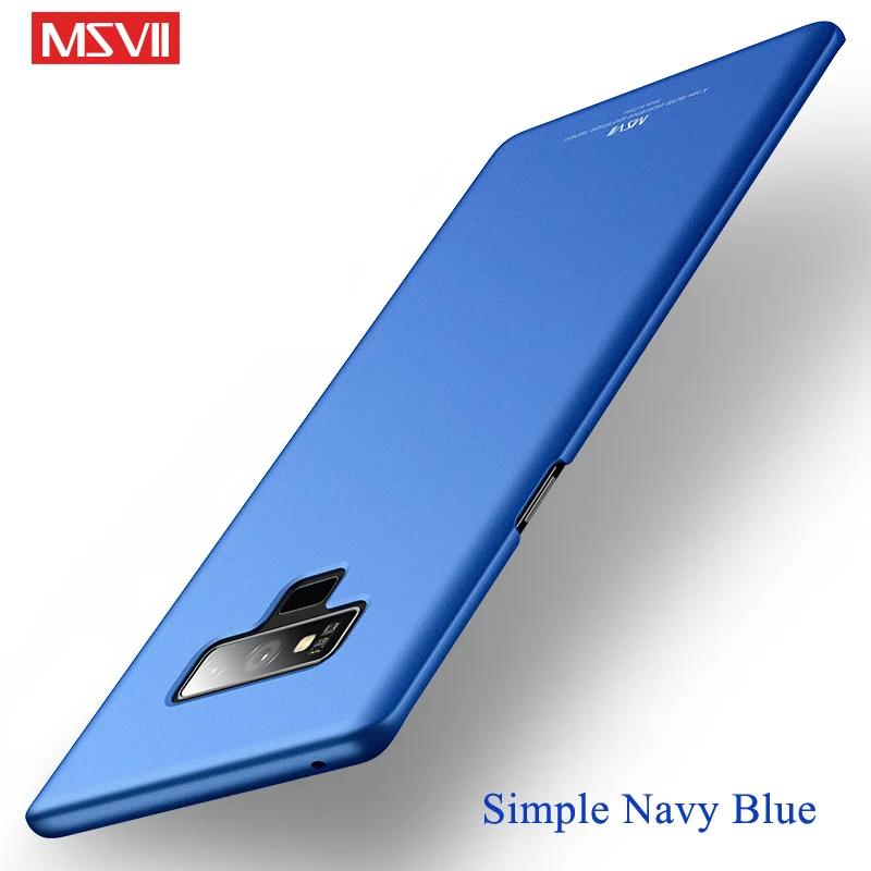 Для samsung Galaxy Note 9 чехол Msvii матовый чехол для samsung Note 10 Plus Note9 чехол PC чехол для samsung Note 8 9 10 чехол - Цвет: simple navy blue