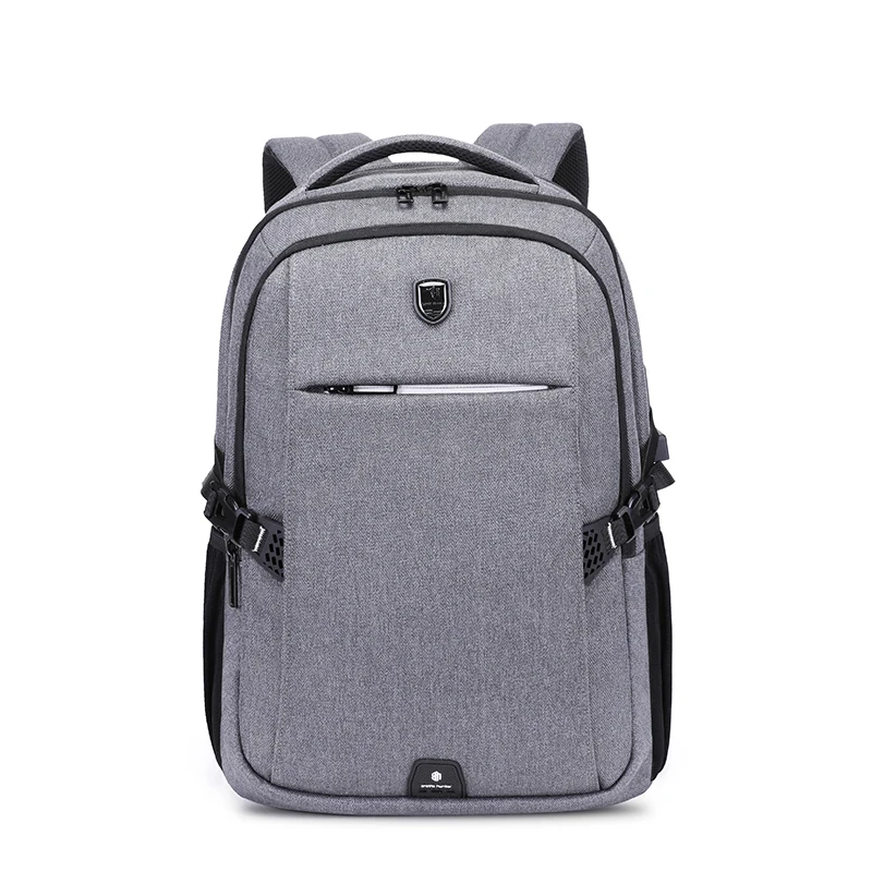 Рюкзак с защитой от кражи для мужчин, 15,6 дюймов, рюкзаки для ноутбука, школьные модные дорожные мужские Рюкзаки Mochilas Feminina, школьная сумка в стиле кэжуал - Цвет: Светло-серый