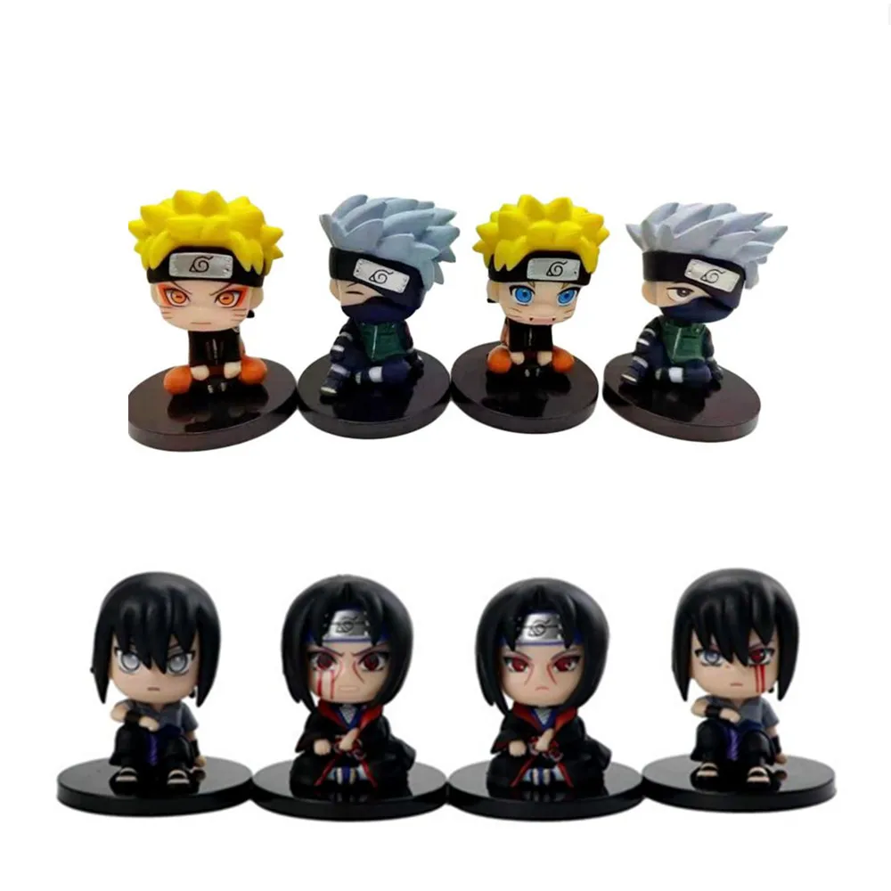 1 pcs Anime Statue Action Figures Kakashi Sasuke Itachi Sitting Posture pvc Model Desktop Decoration Collection Kid Gift Toy | Игрушки и