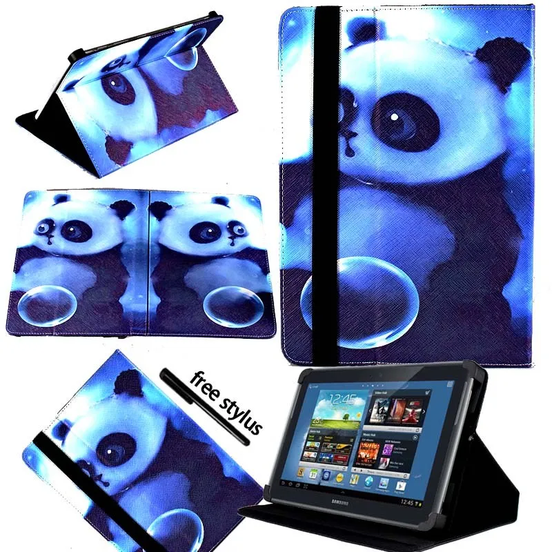 Panda KK&LL для samsung Galaxy Note 10,1 N8000 n8010-кожаный чехол-подставка для планшета+ Бесплатный стилус - Цвет: Panda