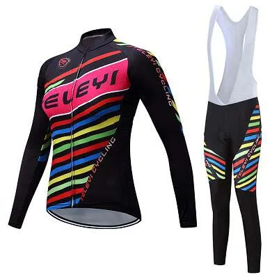 Jersey and Pants Зимняя Теплая Флисовая одежда для шоссейного велосипеда, женский костюм, уличная одежда для велосипеда, комплект одежды для женщин, одежда для велоспорта - Цвет: Jersey and Pants